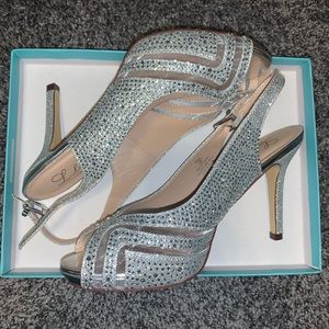 never worn silver sparkly heels size 8